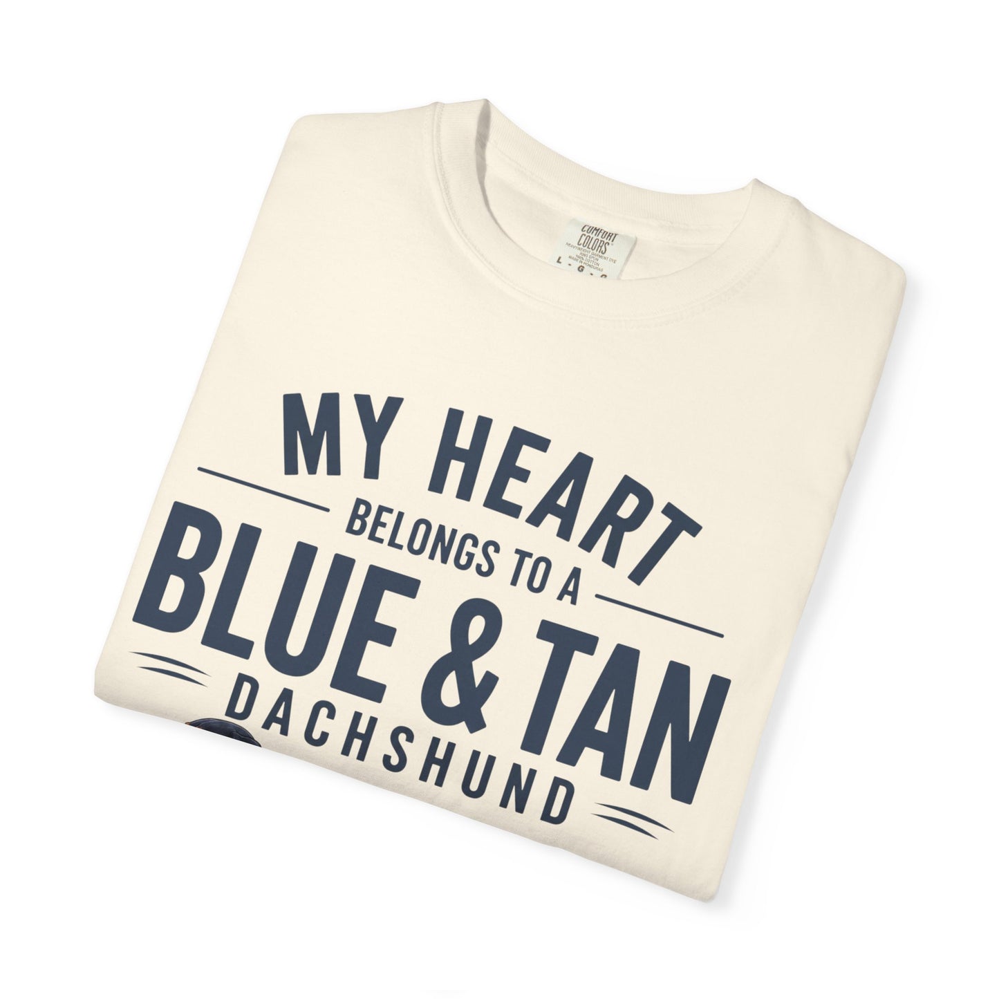 Blå og Tan Gravhund T-shirt — “Mit hjerte tilhører en blå og tan gravhund”