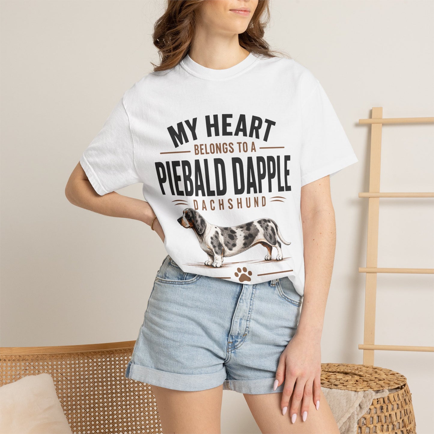 Piebald Dapple Dachshund  My Heart Belongs to a Piebald Dapple Dachshund T-Shirt