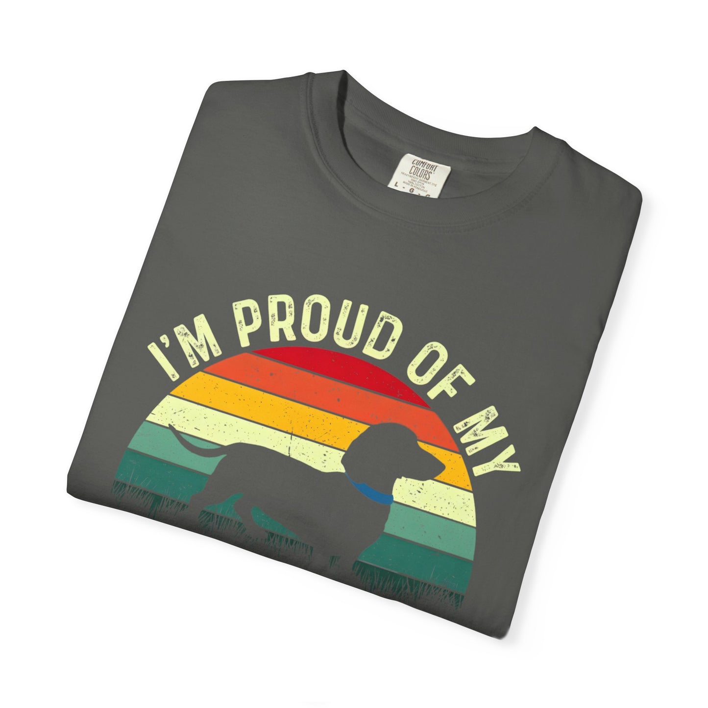 Dachshund T-Shirt - "I'm Proud of My Little Weiner" Retro Rainbow Tee