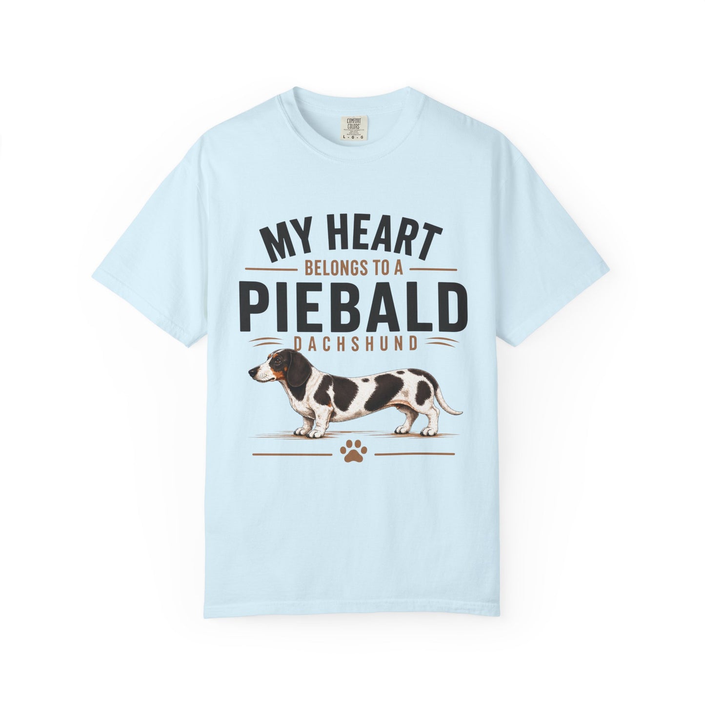 Piebald Dachshund T-Shirt - "My Heart Belongs to a Piebald Dachshund" Pet Lover Tee