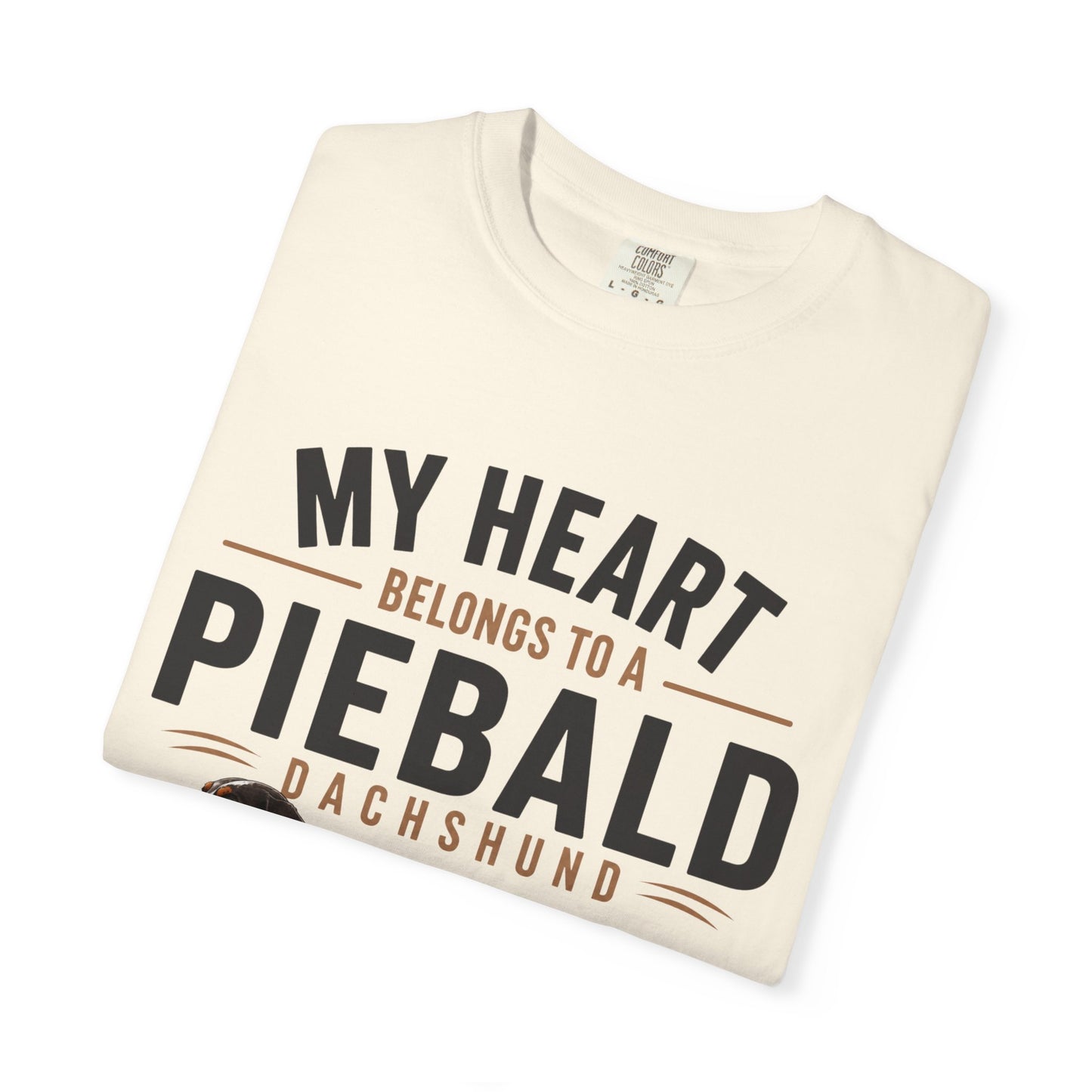 Piebald Dachshund T-Shirt - "My Heart Belongs to a Piebald Dachshund" Pet Lover Tee