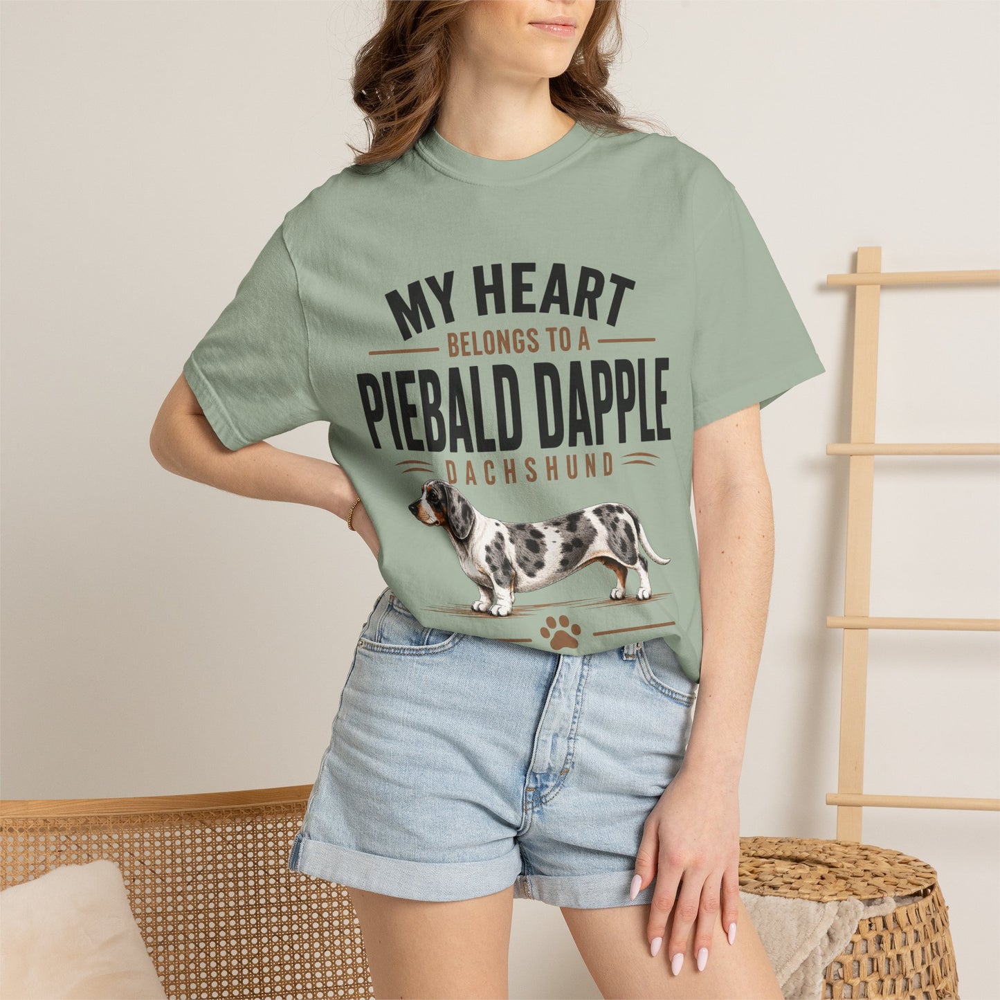Piebald Dapple Dachshund  My Heart Belongs to a Piebald Dapple Dachshund T-Shirt