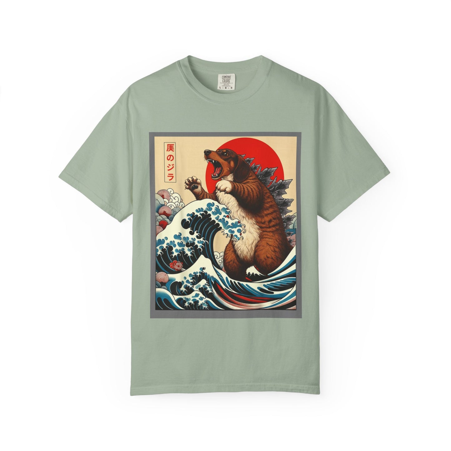 Dachshund Kaiju Wave T-Shirt  Japanese-Style Tee