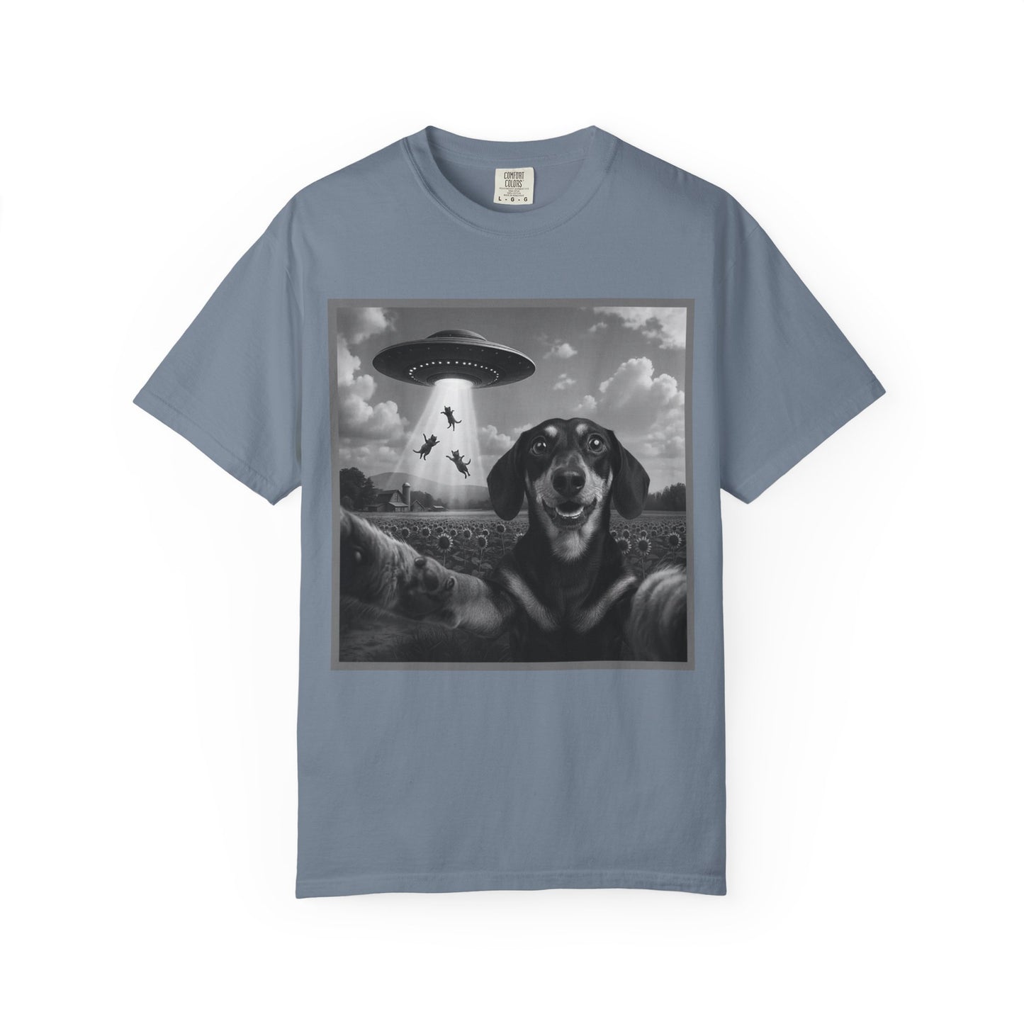 Buitenaardse Ontvoering Teckel T-shirt Retro UFO Hond Grafisch T-shirt