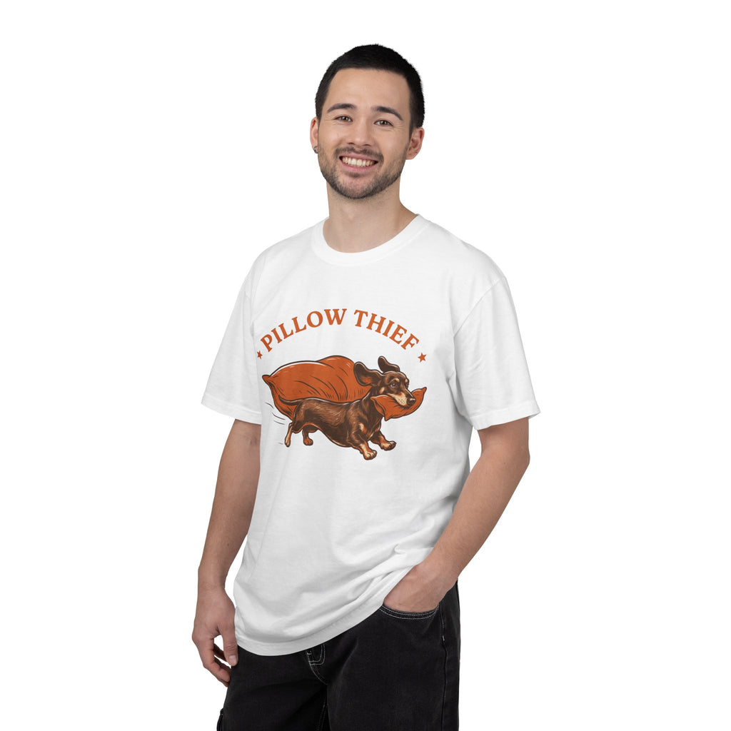 Pillow Thief T-Shirt — Cute Dachshund Pillow-Stealing Dog Tee