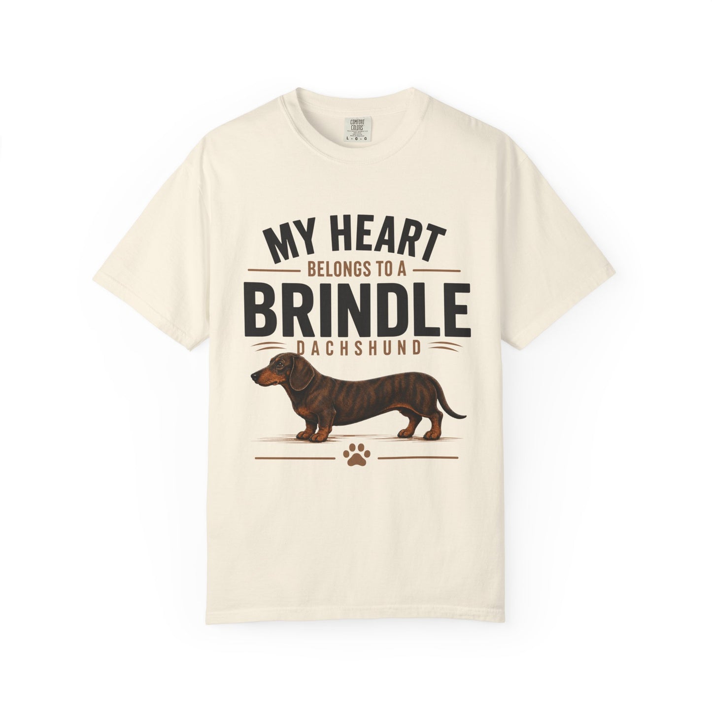 Brindle Dachshund T-Shirt – "My Heart Belongs to a Brindle Dachshund"