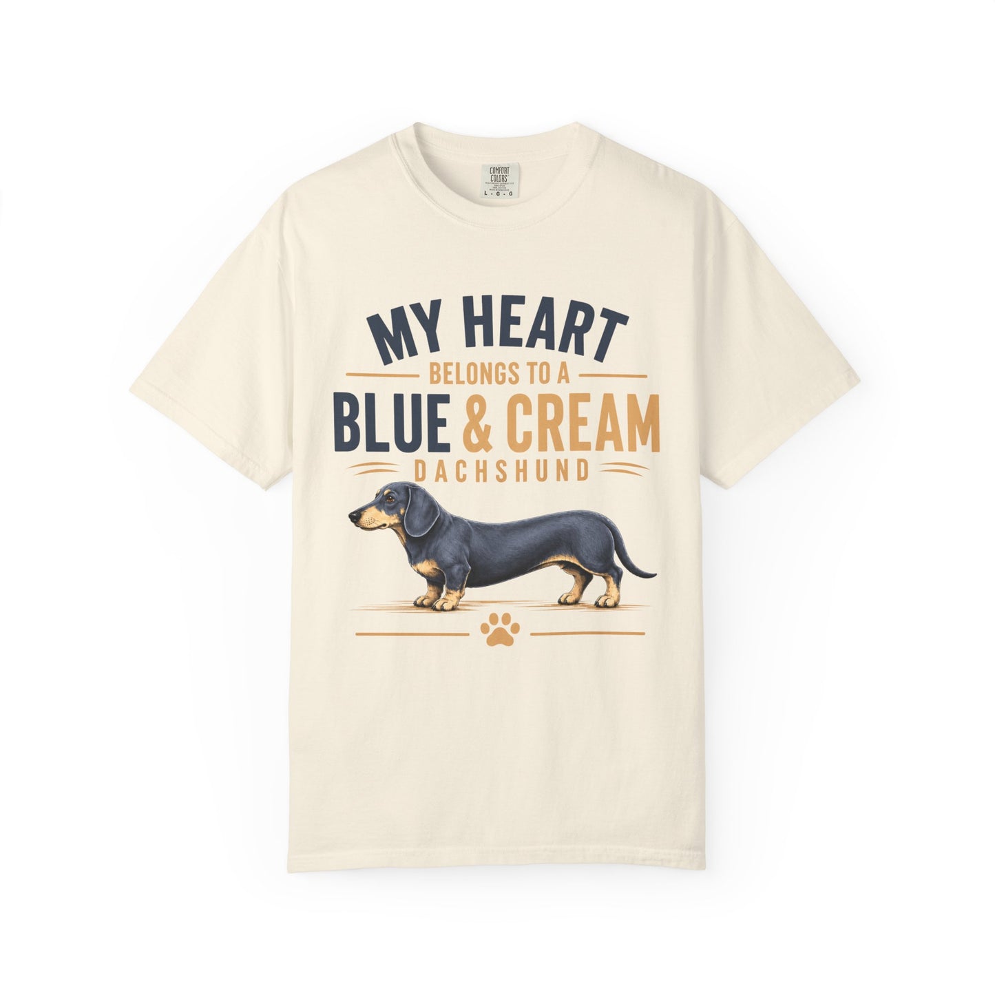 Blauw & Crème Teckel Mijn Hart Behoort aan een Blauw & Crème Teckel T-shirt