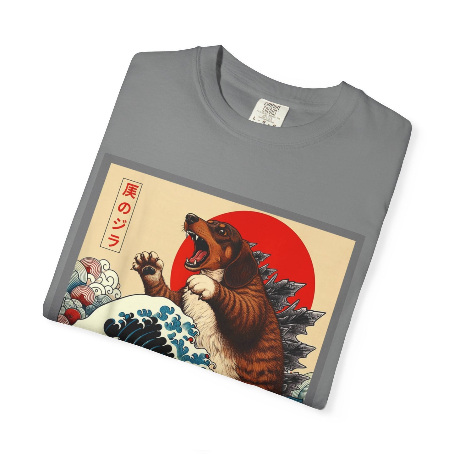 Dachshund Kaiju Wave T-Shirt  Japanese-Style Tee