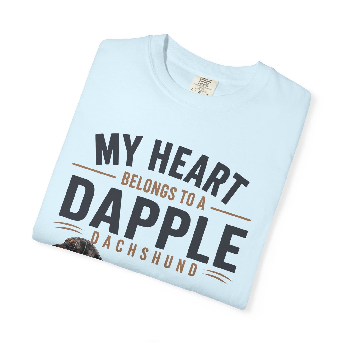 Dapple Dachshund T‑Shirt — "My Heart Belongs to a Dapple Dachshund"