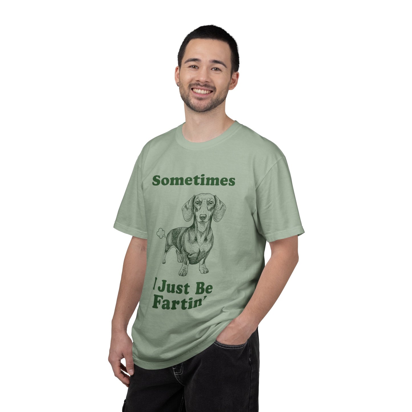 Funny Dachshund T-Shirt "Sometimes I Just Be Fartin'" Graphic Tee